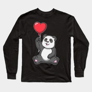 Panda with Heart Air balloon Long Sleeve T-Shirt